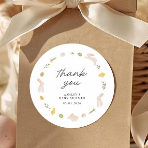 Somebunny Spring Easter Baby Shower Thank You Classic Round Sticker