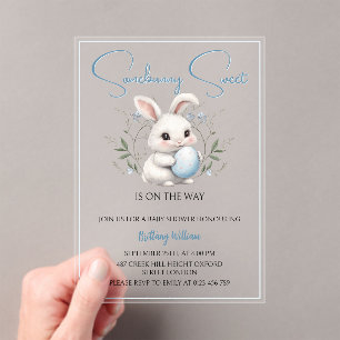 Somebunny Sweet is on the Way Easter Baby Shower  Acrylic Invitations