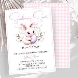 Somebunny Sweet is on the Way Girl Baby Shower Invitation