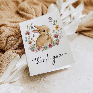 Somebunny Wildflower Baby Shower Thank You Card