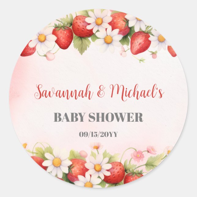 Someone Berry Sweet Baby Shower Classic Round Sticker (Front)