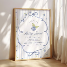Someone Berry Sweet Blue Baby Shower Welcome