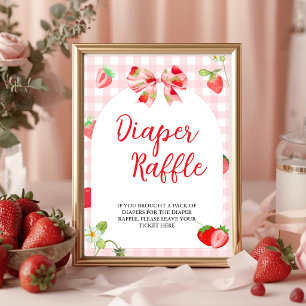 Someone Berry Sweet Diaper Raffle Table Sign