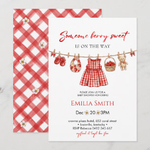 Someone berry sweet girl baby shower invitation