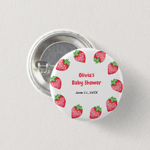 Someone Berry Sweet Strawberry Baby Shower Favour 3 Cm Round Badge