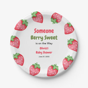 Someone Berry Sweet Strawberry Baby Shower  Paper Plate