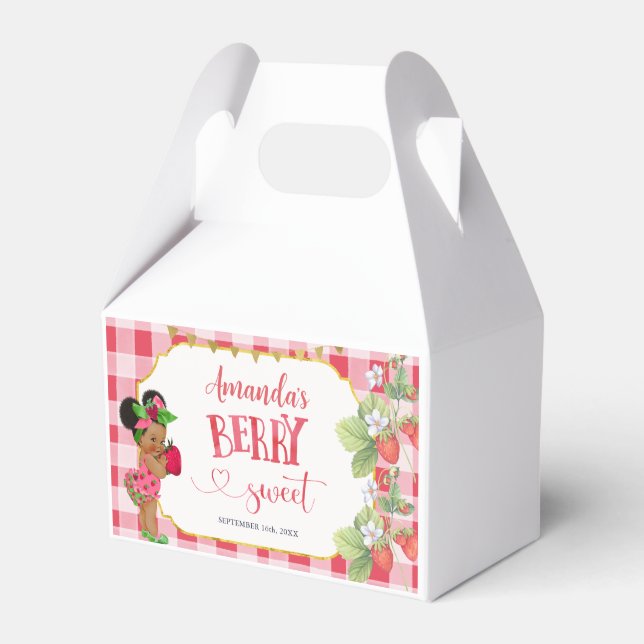 Someone Berry Sweet Strawberry Girl Baby Shower Favour Box (Front Side)