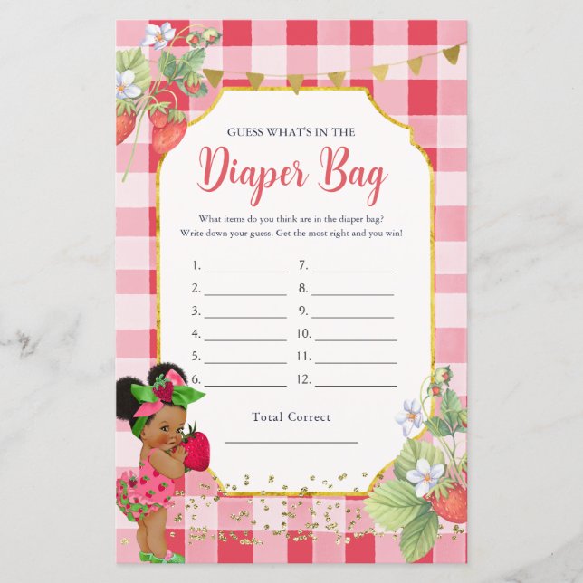 Someone Berry Sweet Strawberry Whats in Diaper Bag (Front)