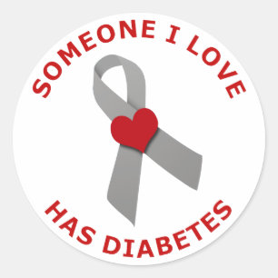 Someone I Love Has Diabetes Classic Round Sticker