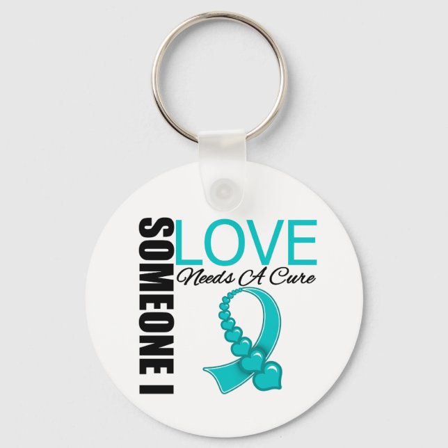 Someone I Love Needs a Cure Tourette Syndrome Key Ring (Front)