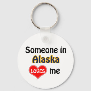 Someone in Alaska Loves me Key Ring