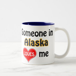 Someone in Alaska loves me Two-Tone Coffee Mug