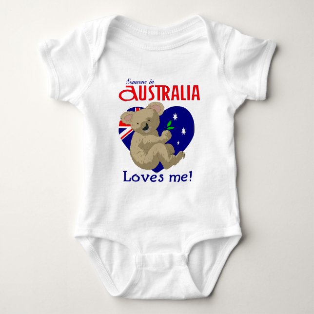 Someone in Australia Loves Me  Koala Baby Bodysuit (Front)