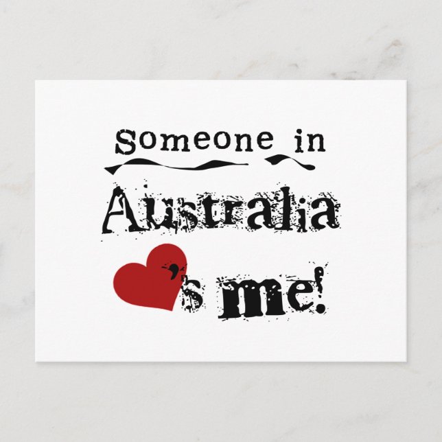 Someone In  Australia Loves Me Postcard (Front)