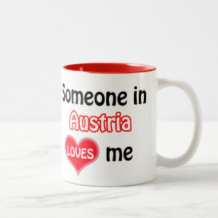 Someone in Austria loves me Two-Tone Coffee Mug