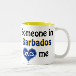 Someone in Barbados loves me Two-Tone Coffee Mug