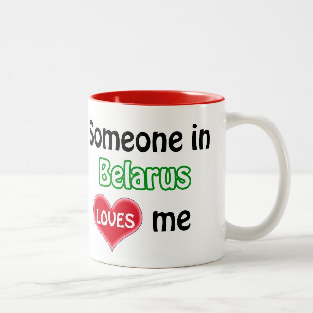 Someone in Belarus loves me Two-Tone Coffee Mug (Right)