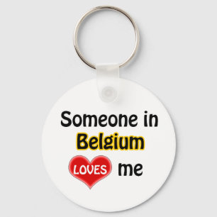 Someone in Belgium Loves me Key Ring