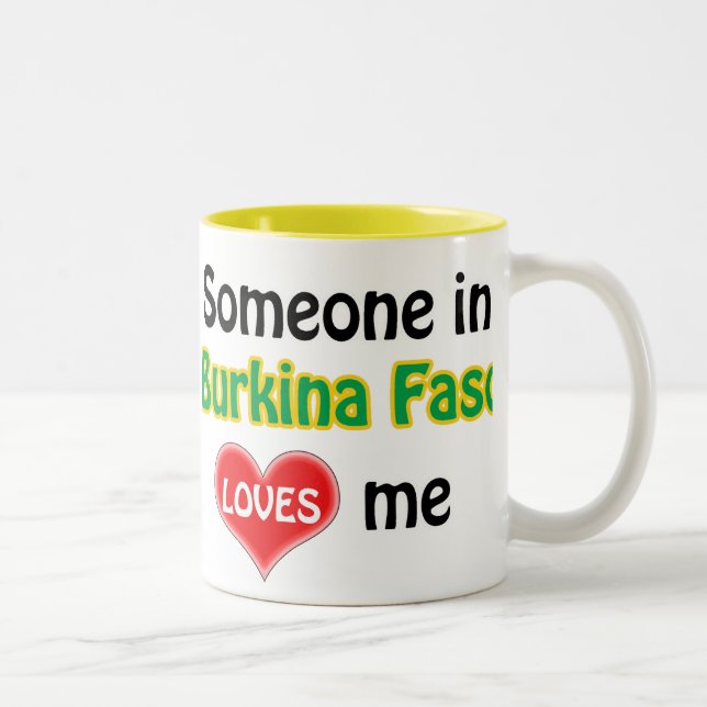 Someone in Burkina Faso loves me Two-Tone Coffee Mug (Right)