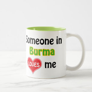 Someone in Burma loves me Two-Tone Coffee Mug