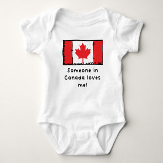 Someone in Canada Loves Me Canadian Flag Baby Bodysuit