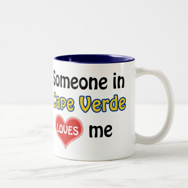 Someone in Cape Verde loves me Two-Tone Coffee Mug (Right)