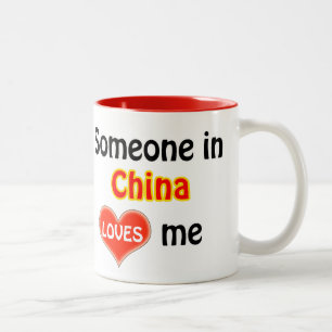 Someone in China loves me Two-Tone Coffee Mug
