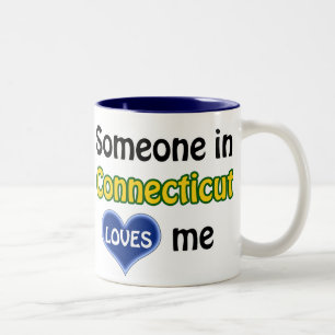 Someone in Connecticut loves me Two-Tone Coffee Mug
