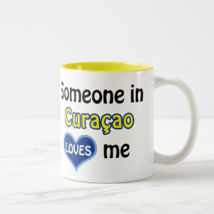 Someone in Curaçao loves me Two-Tone Coffee Mug