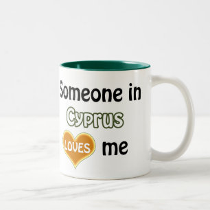 Someone in Cyprus loves me Two-Tone Coffee Mug