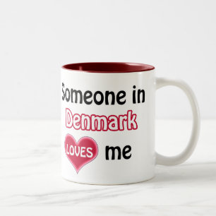 Someone in Denmark Loves me Two-Tone Coffee Mug