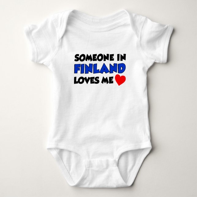 Someone In Finland Loves Me Baby Bodysuit (Front)