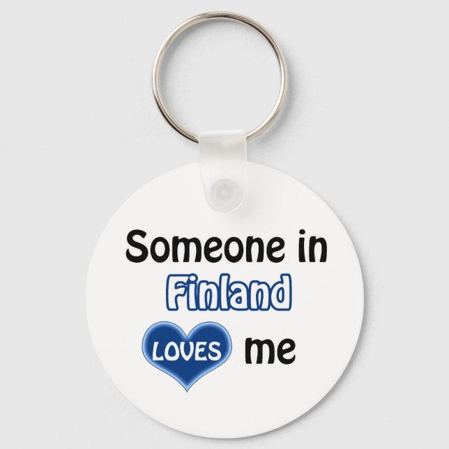 Someone in Finland Loves me Key Ring (Front)
