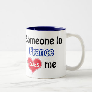 Someone in France loves me Two-Tone Coffee Mug