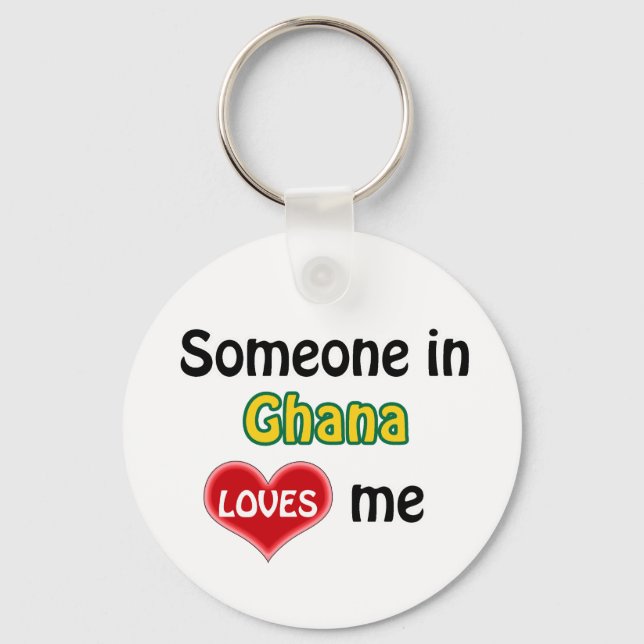 Someone in Ghana Loves me Key Ring (Front)