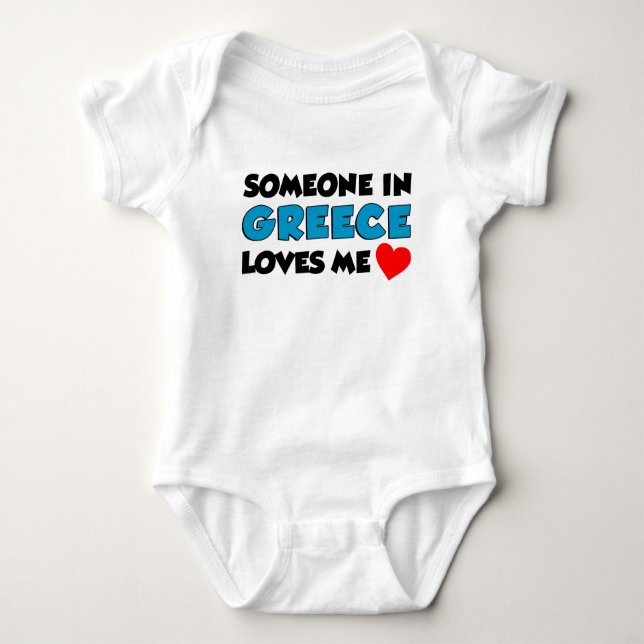 Someone In Greece Loves Me Baby Bodysuit (Front)