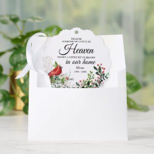 Someone In Heaven Cardinal Greenery Photo Tree Decoration Card