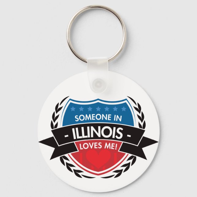 Someone In Illinois Loves Me Key Ring (Front)
