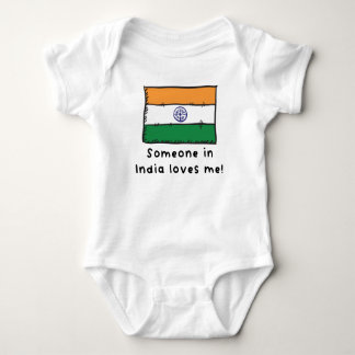 Someone in India Loves Me Indian Flag Baby Bodysuit