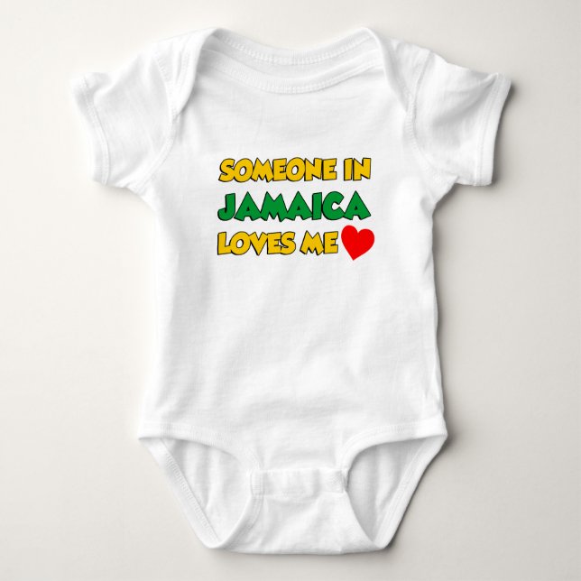 Someone In Jamaica Loves Me Baby Bodysuit (Front)