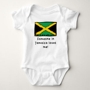 Someone in Jamaica Loves Me Jamaican Flag Baby Bodysuit