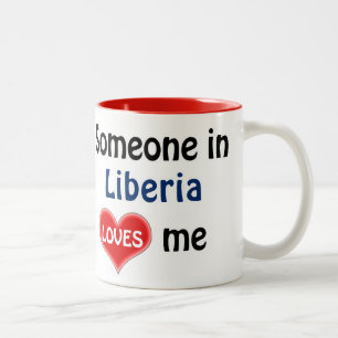 Someone in Liberia loves me Two-Tone Coffee Mug