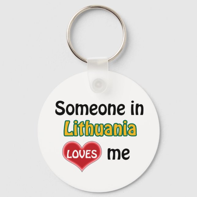 Someone in Lithuania Loves me Key Ring (Front)