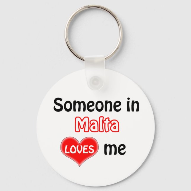 Someone in Malta Loves me Key Ring (Front)
