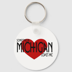 Someone in Michigan Loves Me Key Ring