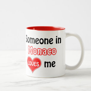 Someone in Monaco loves me Two-Tone Coffee Mug