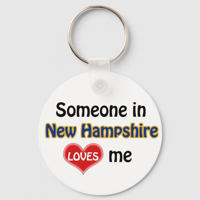 Someone in New Hampshire Loves me Key Ring (Front)