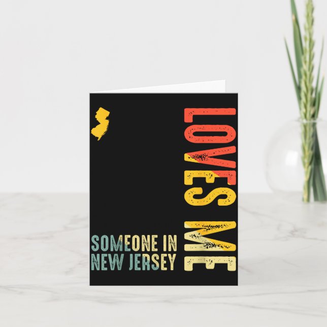 Someone In New Jersey Loves Me Clic Retro State  Card (Front)