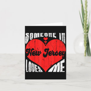 Someone In New Jersey Loves Me Heart Retro Vintage Card
