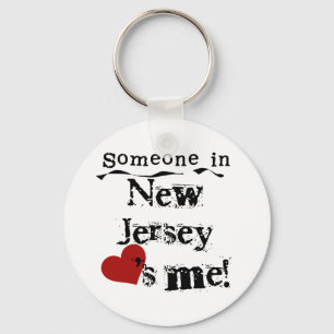 Someone In New Jersey Loves Me Key Ring